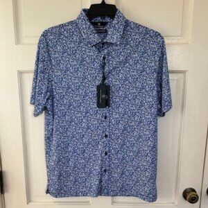 Hart Schaffner Marx Luxury Cotton Performance Short Sleeve Floral Polo large